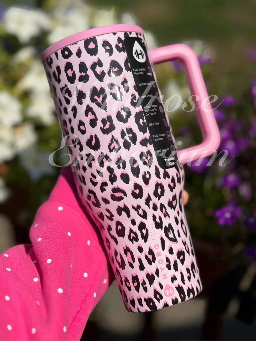 Hydrojug 32OZ Victoria’s Secret pink leopard limited edition Traveler tumbler